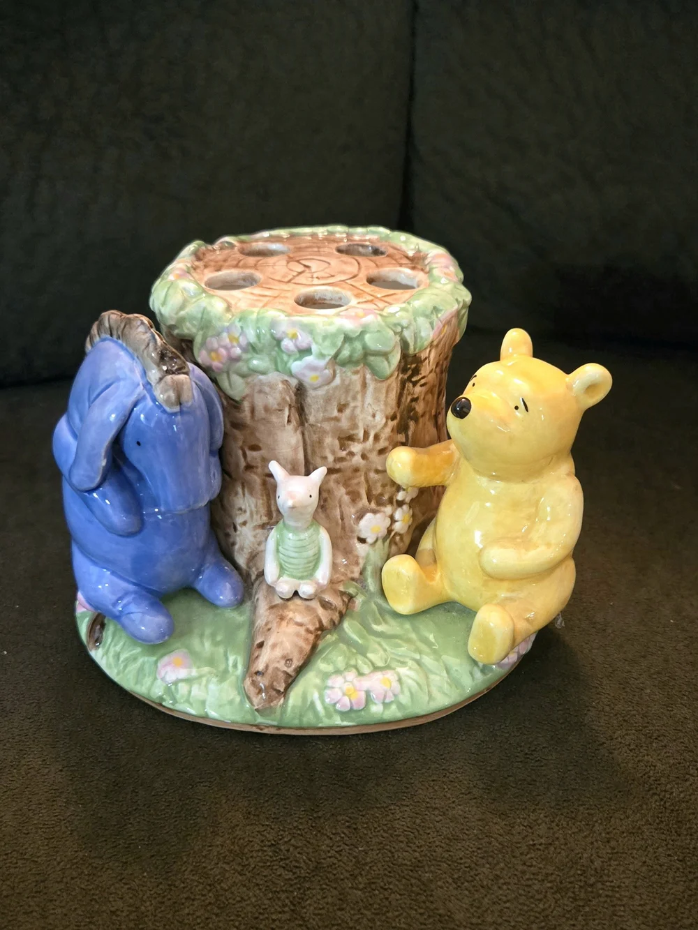 Winnie the Pooh Ceramic Toothbrush Holder - Yellow Pooh & Blue Eeyore